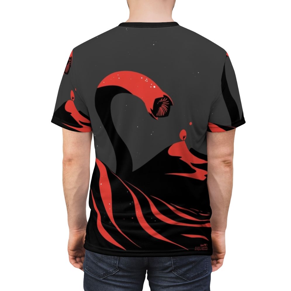 Sandworm Inspired T-shirt Design - Unofficial Dune Fan Merchandise - men back