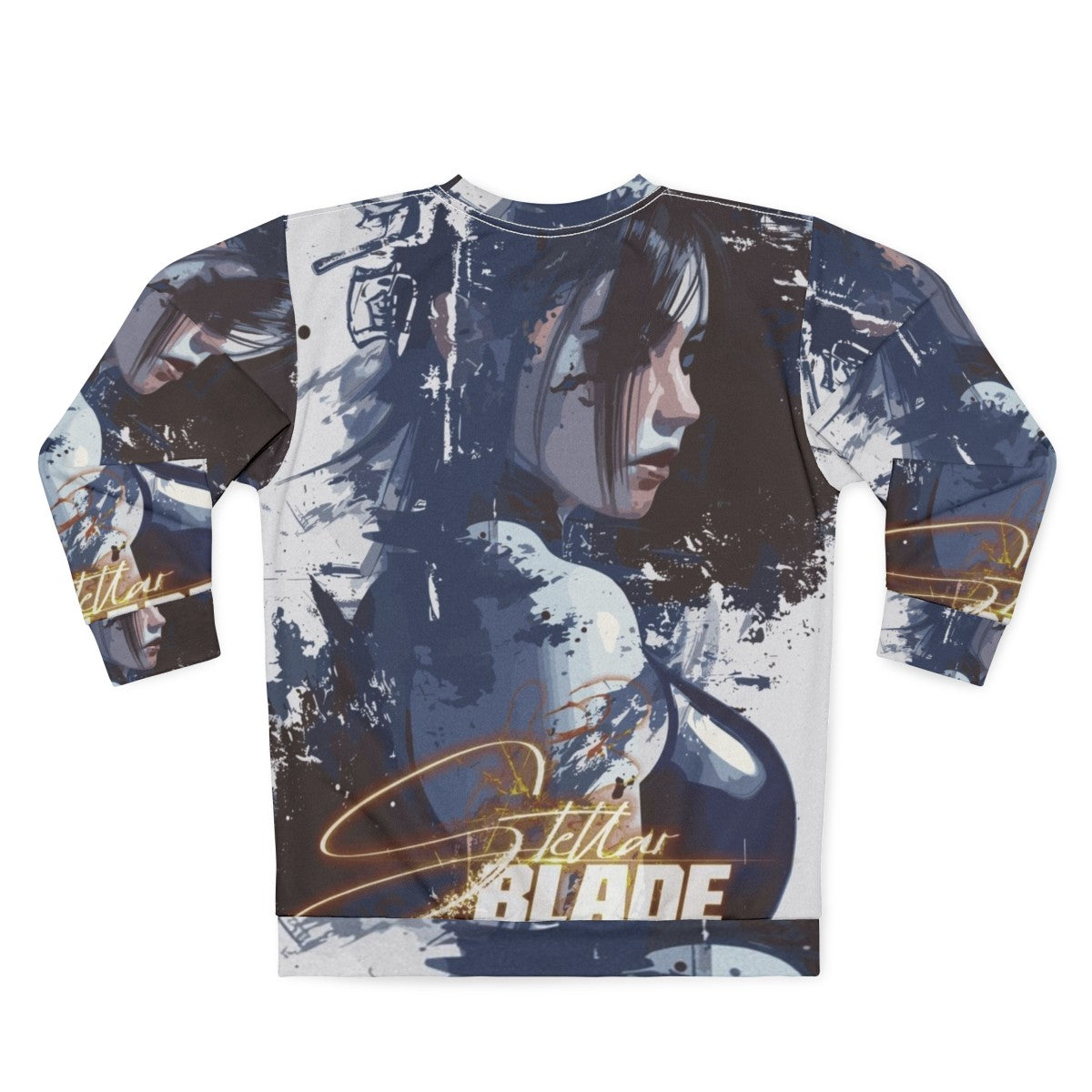 Stellar Blade character fanart on a grey sweatshirt - Back