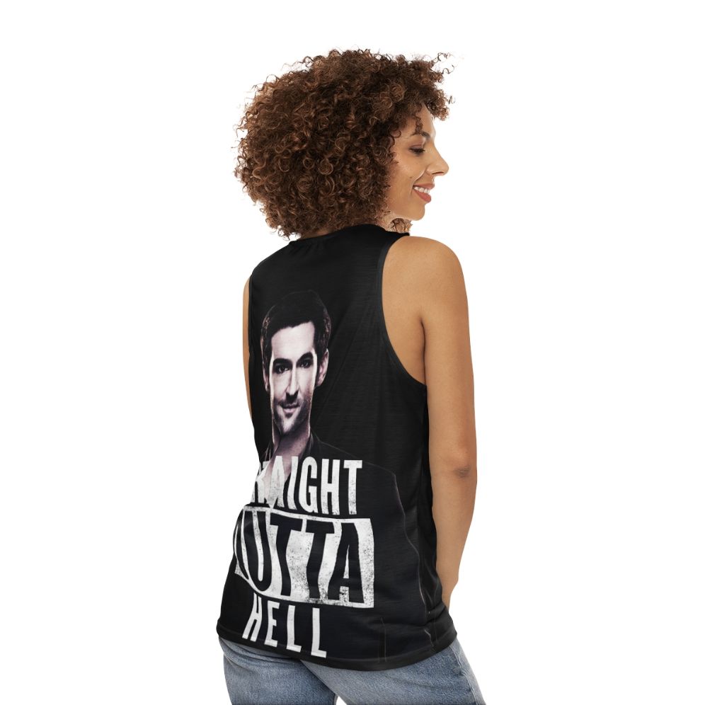 Lucifer Unisex Tank Top - women back