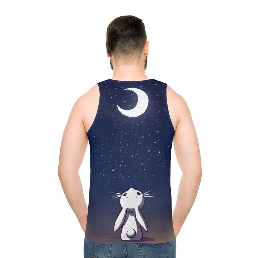 Magical moon bunny unisex fantasy tank top - men back