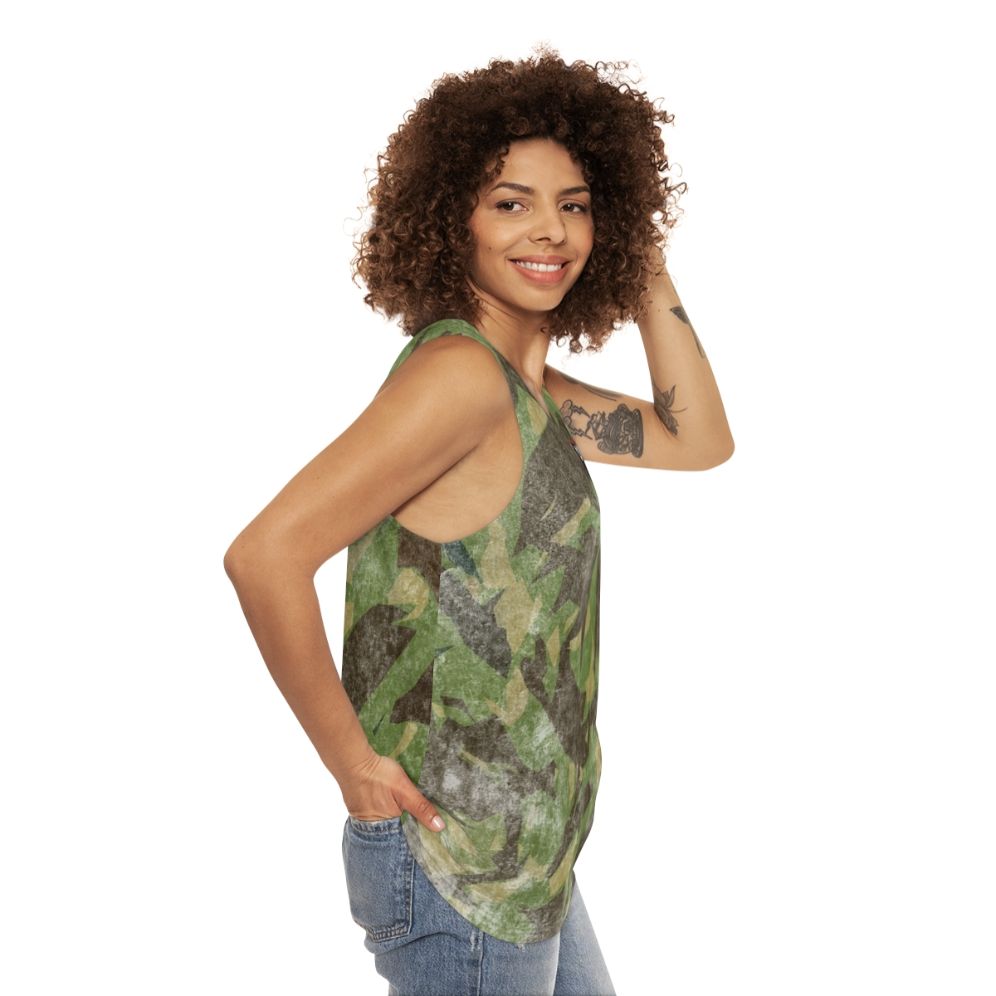 Detectorist DMDC Badge Distressed Unisex Tank Top - women side