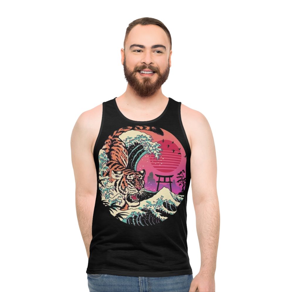 Unisex Retro Rad Tiger Wave Tank Top - men