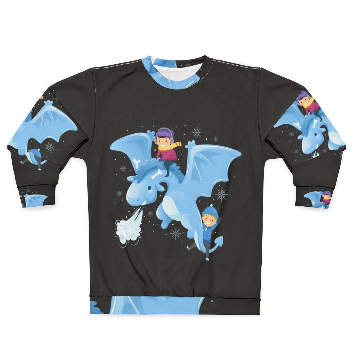 Legendary animals sweatshirt featuring a mystic dragon and lightning bolt fantasy design