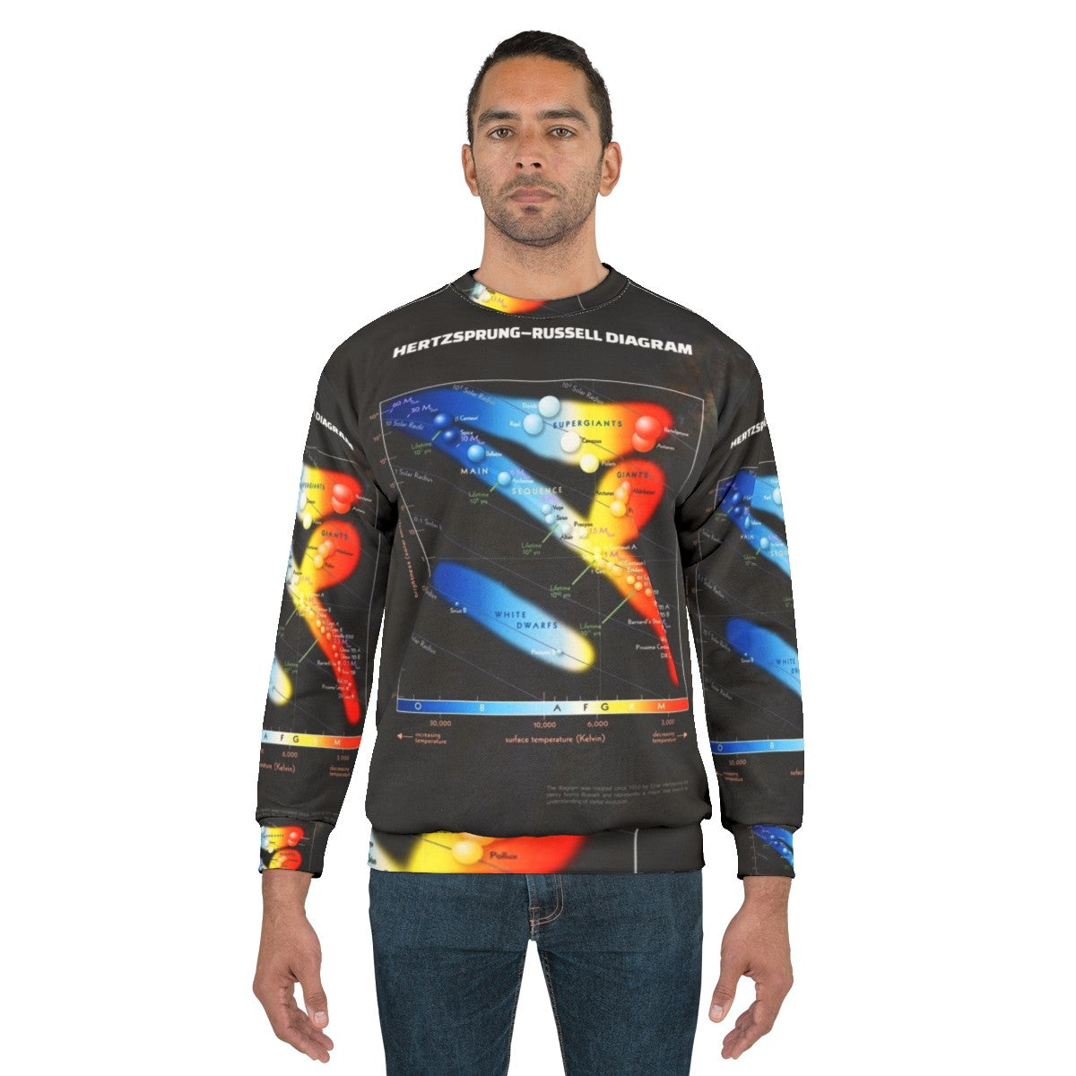 Hertzsprung Russell Diagram Sweatshirt featuring astrophysics and astronomy graphics - men