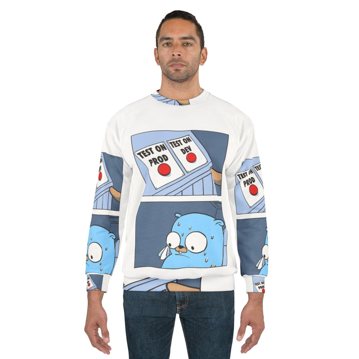 Golang Gopher Two Button Sweatshirt - men