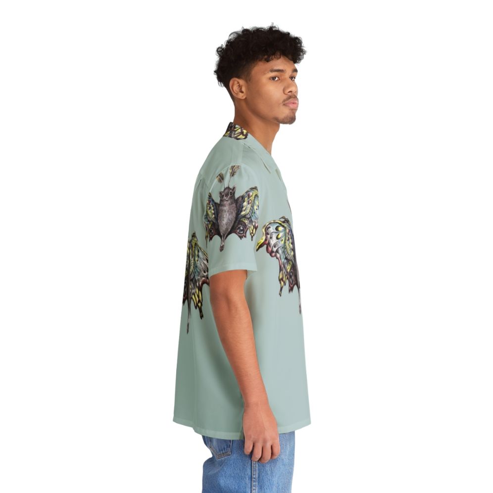 Butterbat Hawaiian shirt with fantasy creature inspired floral print - People Pight