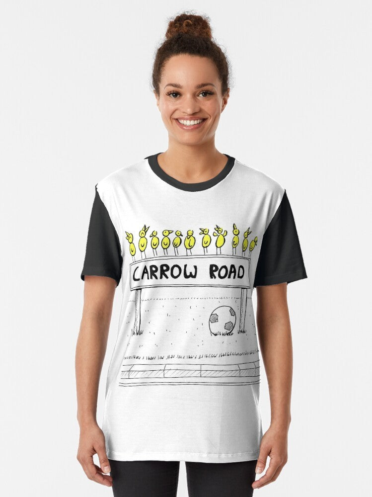 Canary Cartoon Graphic T-Shirt with Norwich City FC Inspired Design - Women