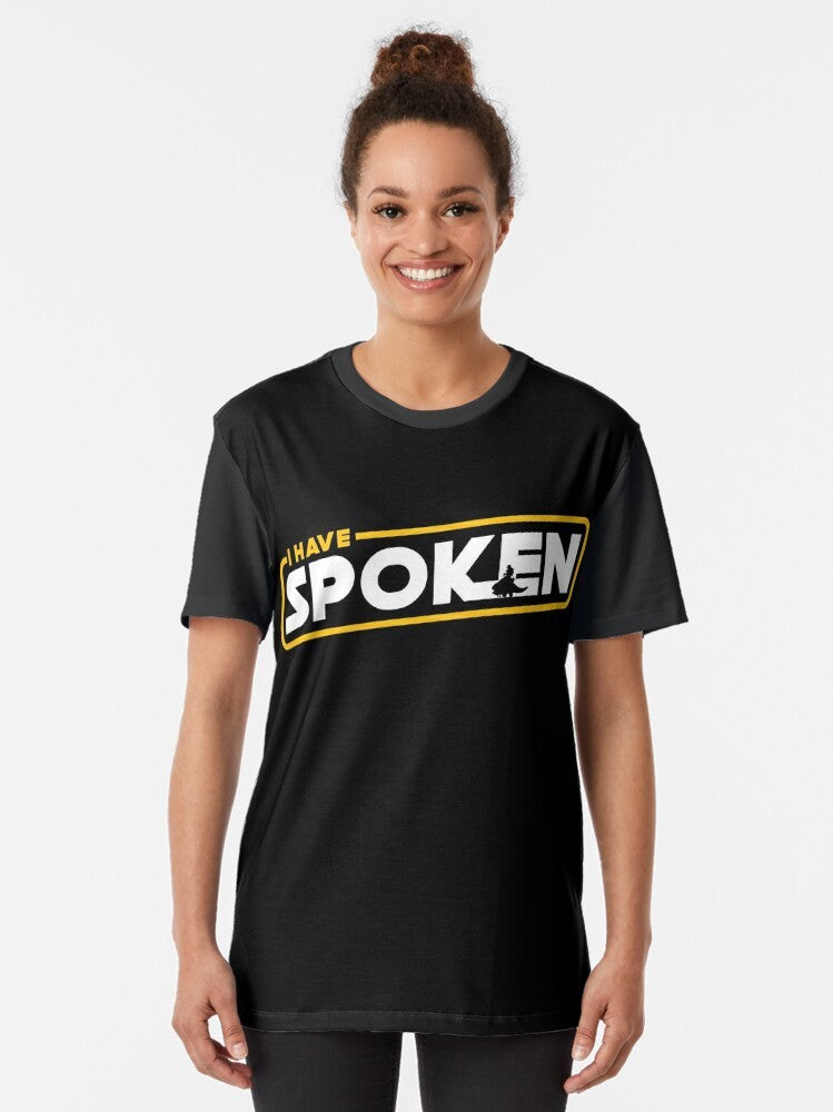 "I Have Spoken" The Mandalorian graphic t-shirt featuring the iconic quote and logo - Women