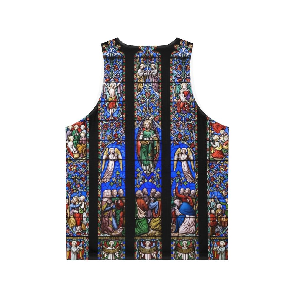 Stained Glass Church Window Unisex Tank Top - Back