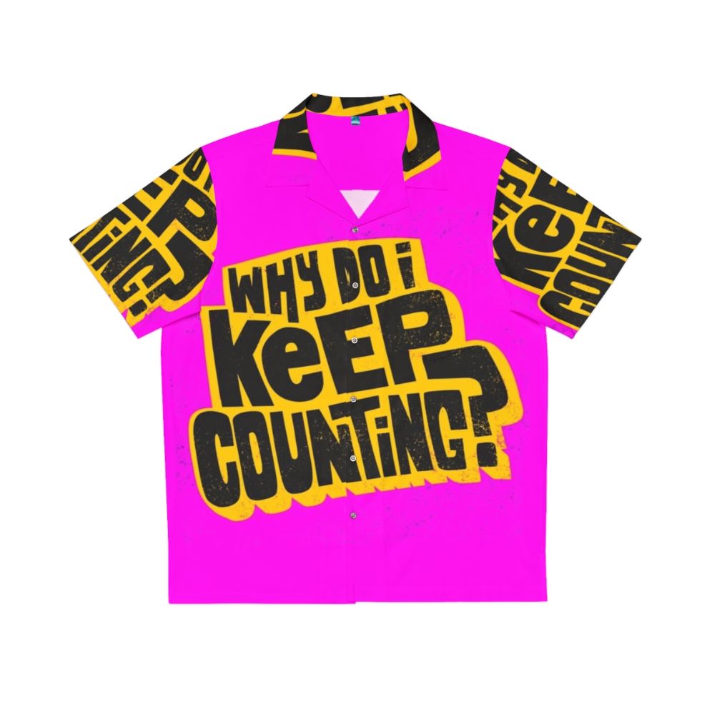 Motivational Hawaiian shirt with "Keep Counting" typography design