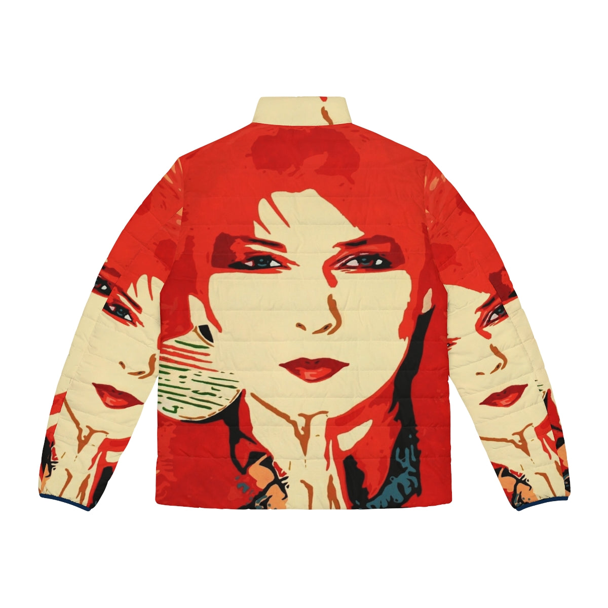 Toyah Puffer Jacket in retro pop art colors - Back