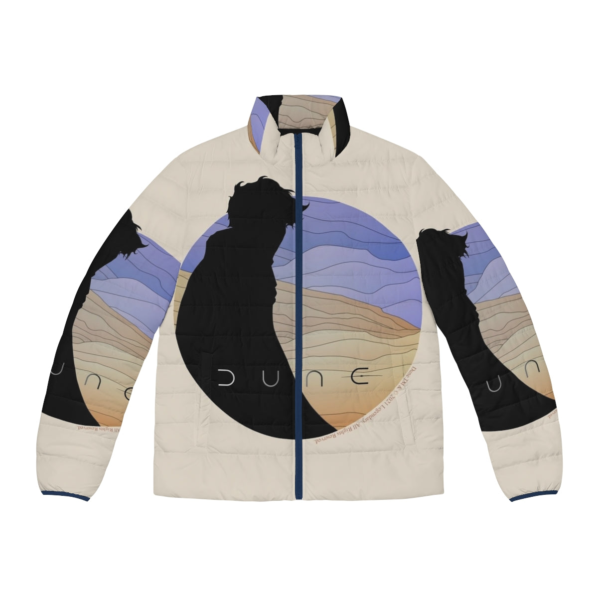 Dune-inspired puffer jacket featuring the iconic Paul Atreides character