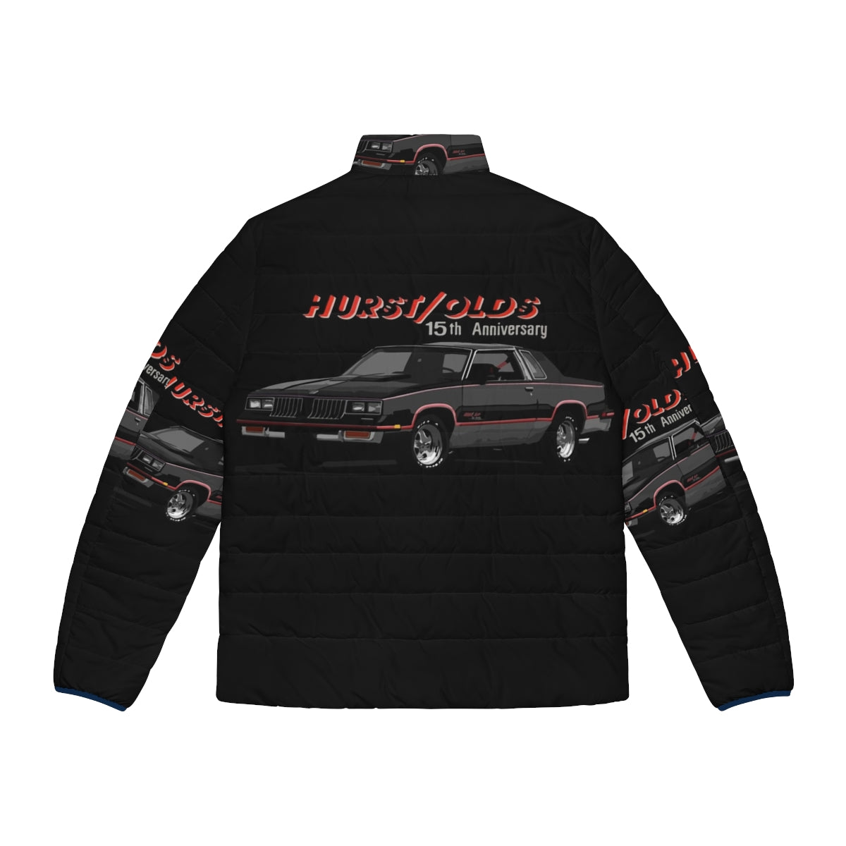 1983 Hurst Olds Cutlass puffer jacket for classic muscle car enthusiasts - Back