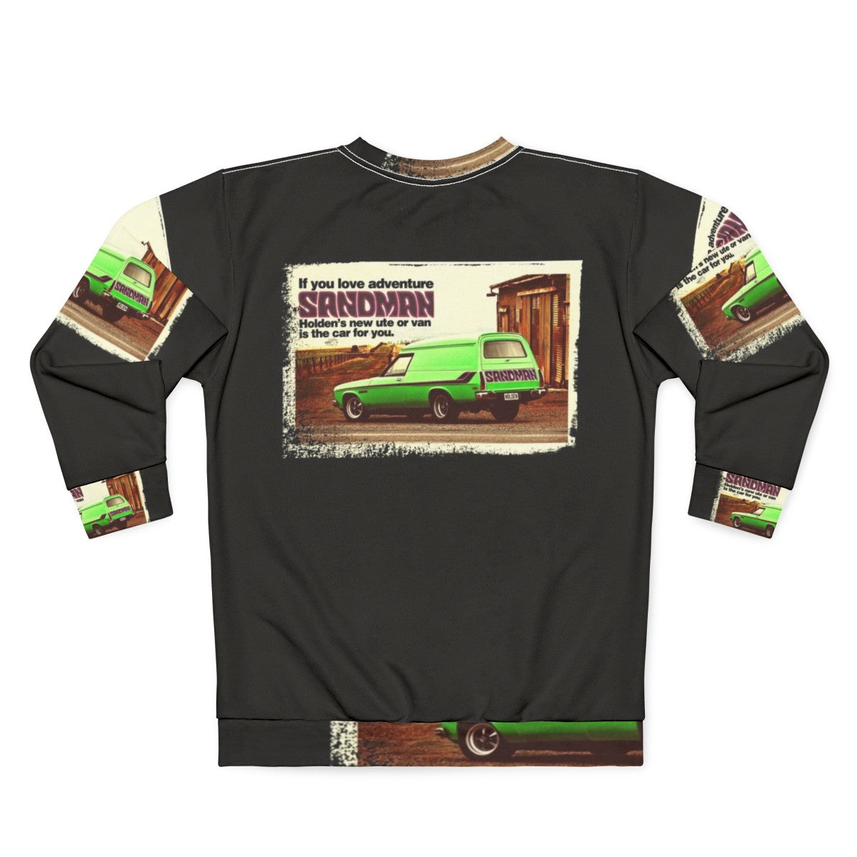 Holden Sandman Panel Van Retro Sweatshirt with Vintage Car Design - Back