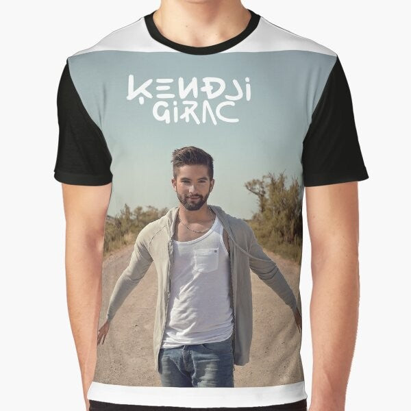 Kendji Girac, a French singer of Gitano origin, featured on a graphic t-shirt design.