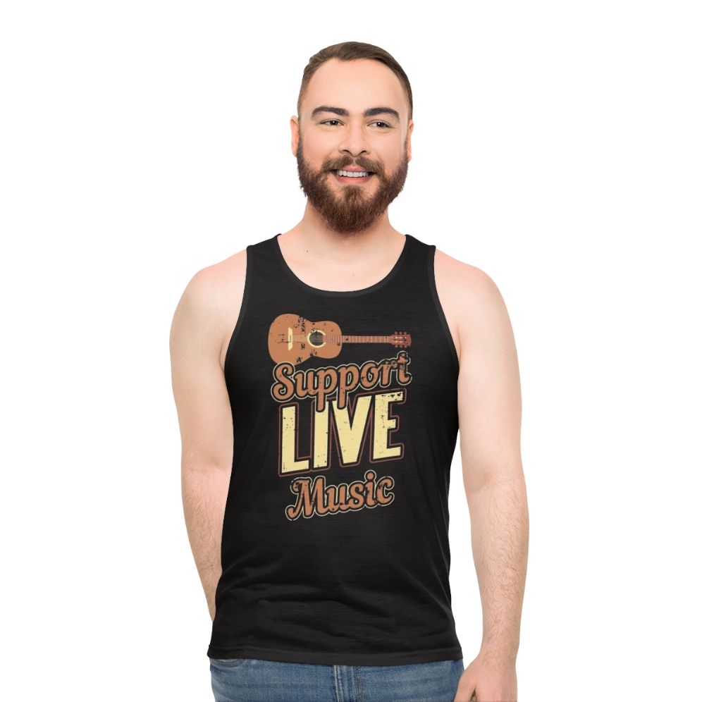 Indie rock live music musician band unisex tank top - men