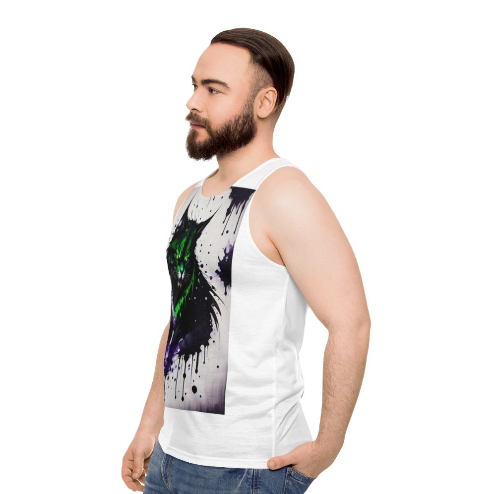 Monster Cat Unisex Tank Top - men side