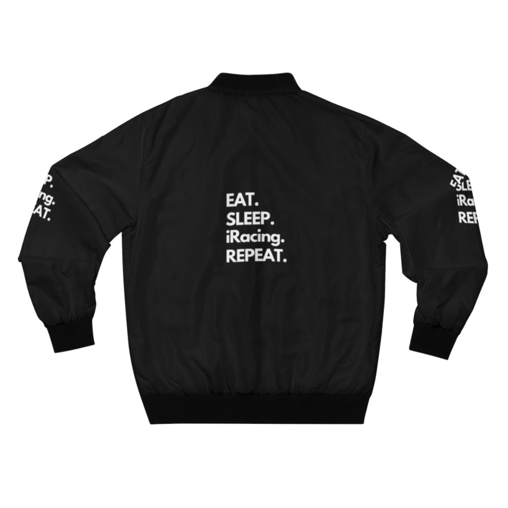 Iracing Eat Sleep Repeat Bomber Jacket - Gaming and Sim Racing Jacket - Back