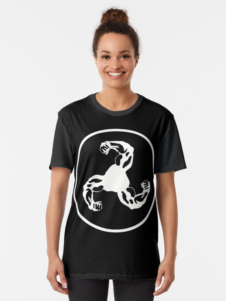 Bicep Logo Graphic T-Shirt in Black and White - Women