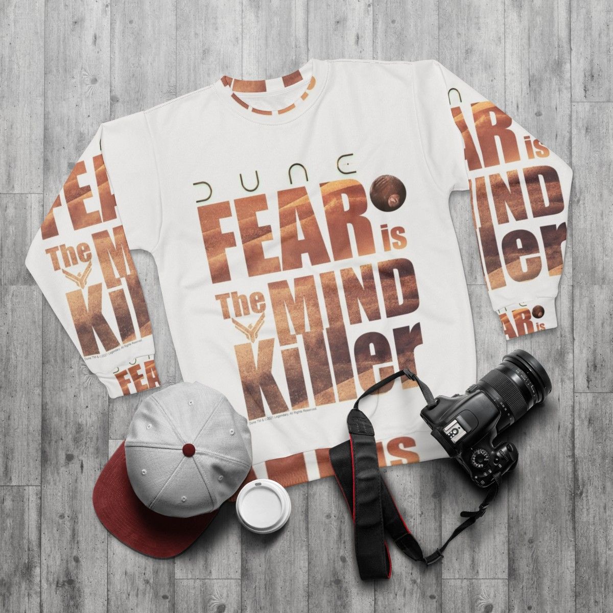 Dune 2020 "Fear Is The Mind Killer" Sci-Fi Sweatshirt - flat lay