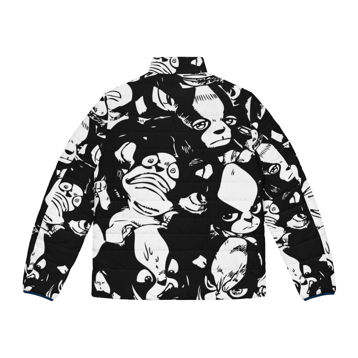 Iggy puffer jacket with JoJo's Bizarre Adventure anime design - Back