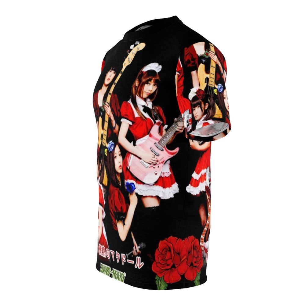 Red Flower AOP T-shirt Featuring the Iconic Band-Maid Aesthetic - men left