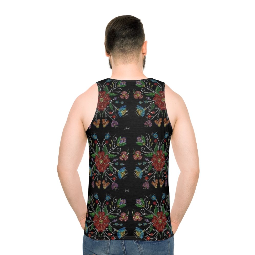 Unisex "Growth of Happiness" Indigenous Inspired Tank Top - men back