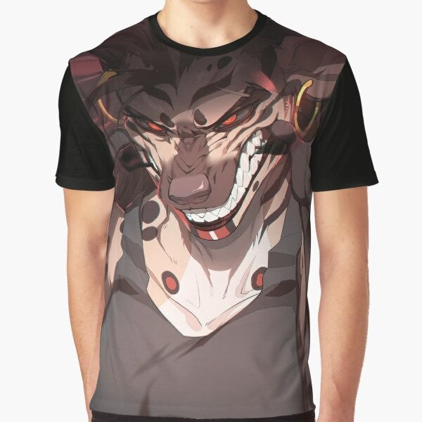 Smile graphic t-shirt with a funny hyena or yeen print design