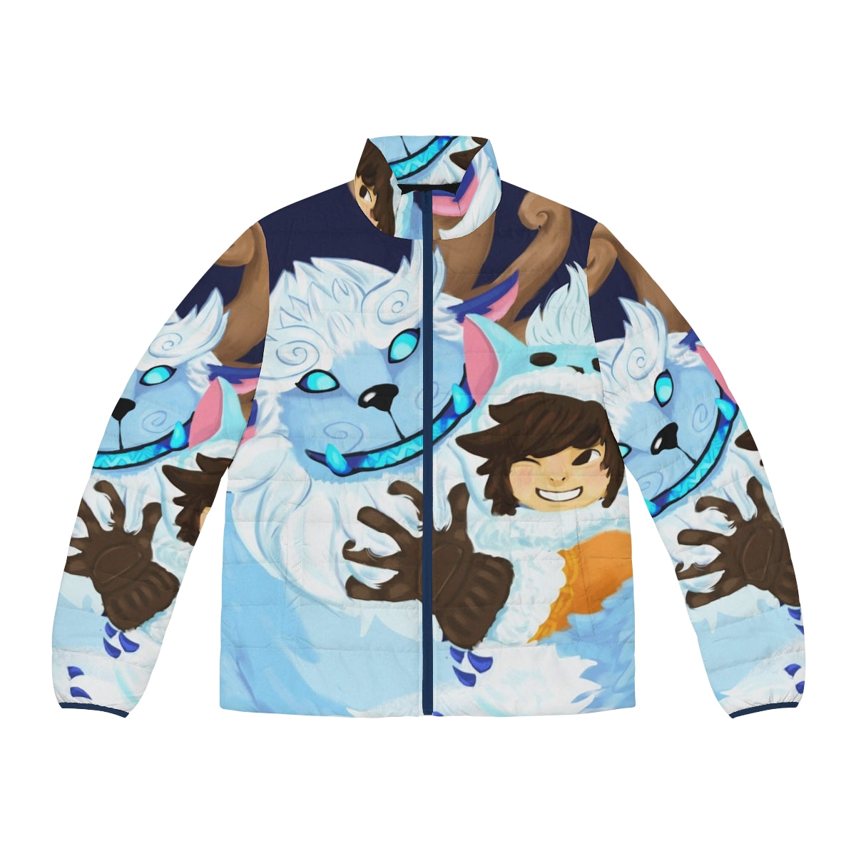 Nunu and Willump League of Legends Puffer Jacket - Cute Blue Champion Apparel