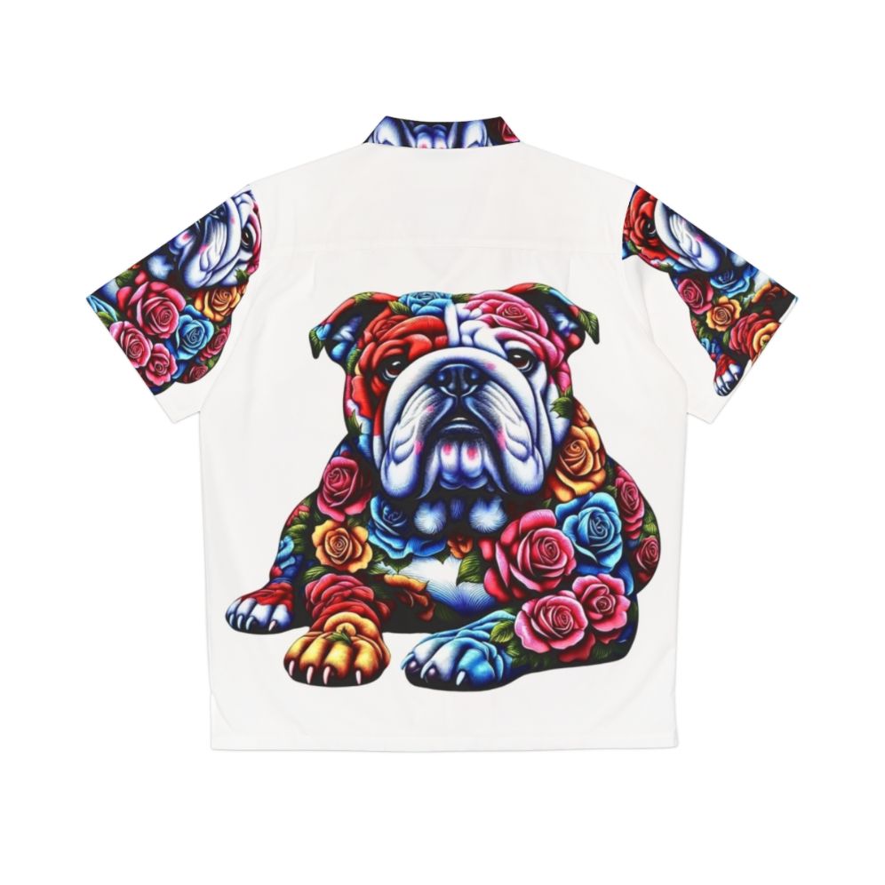 British Bulldog wearing a Hawaiian Shirt - Back