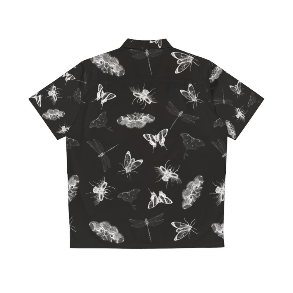 Entomologist Nightmares Hawaiian Shirt with Black and White Bug Pattern - Back