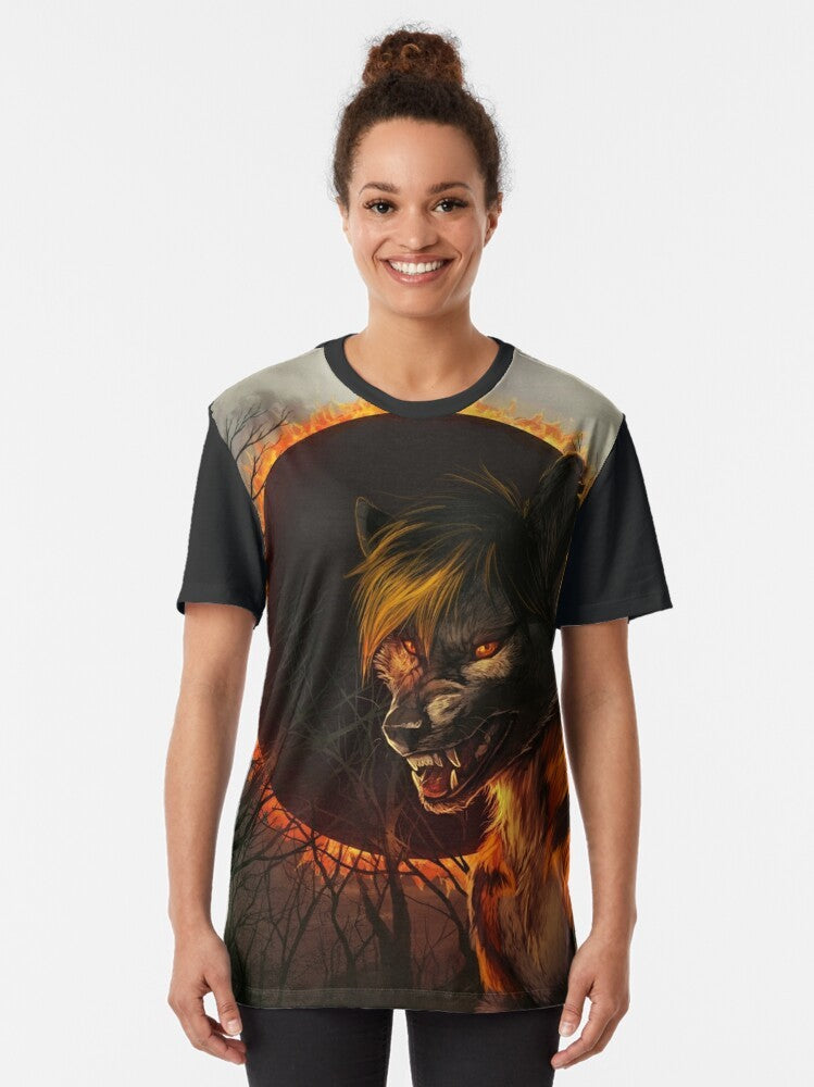 Supernatural gothic dark creepy werewolf graphic design on a t-shirt - Women