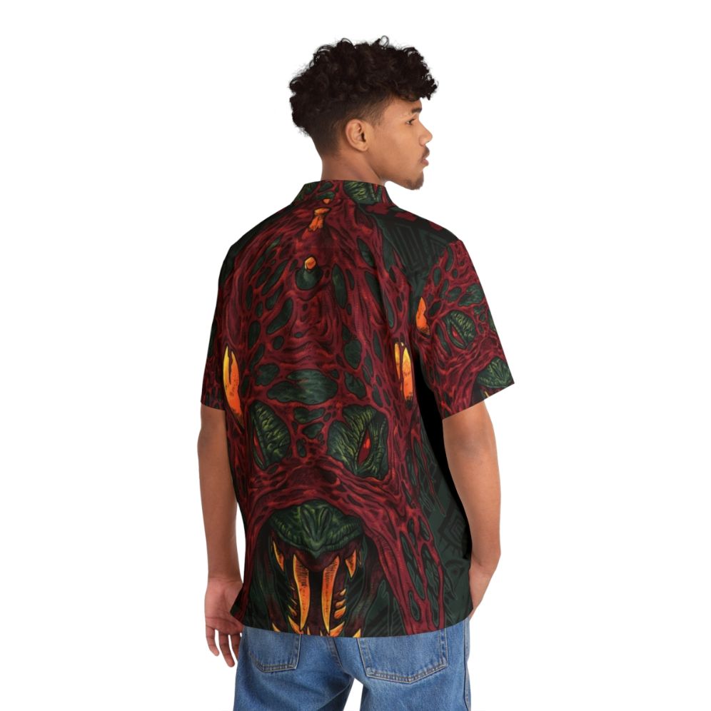 Vaal Hazak Hawaiian Shirt with Monster Hunter Themed Design - People Back