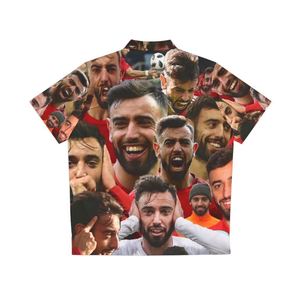 Bruno Fernandes wearing a tropical-themed Hawaiian shirt - Back