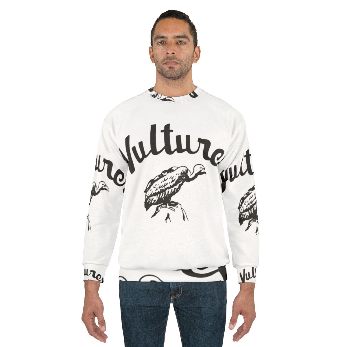 Blondie's Vultures graphic printed on a grey sweatshirt - men