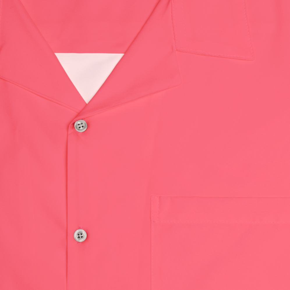 Bubblegum pink Hawaiian shirt with Pantone 17 1928 TCX color - Detail