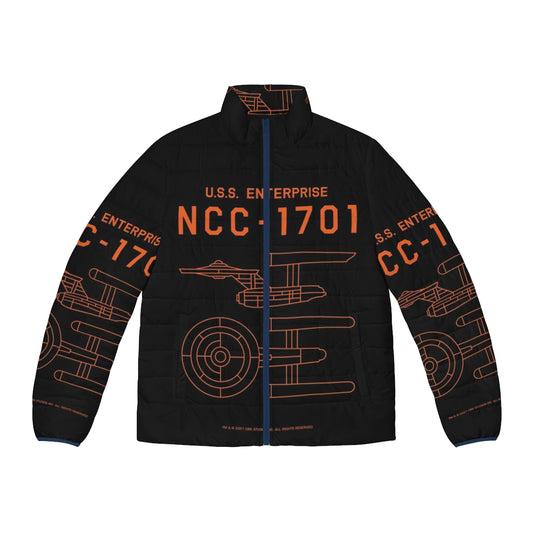 Star Trek USS Enterprise NCC-1701 schematic design puffer jacket