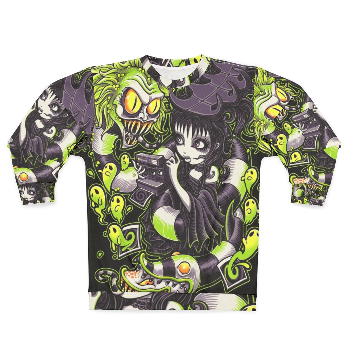 Strange and Unusual Beetlejuice-Inspired Gothic Horror Sweatshirt