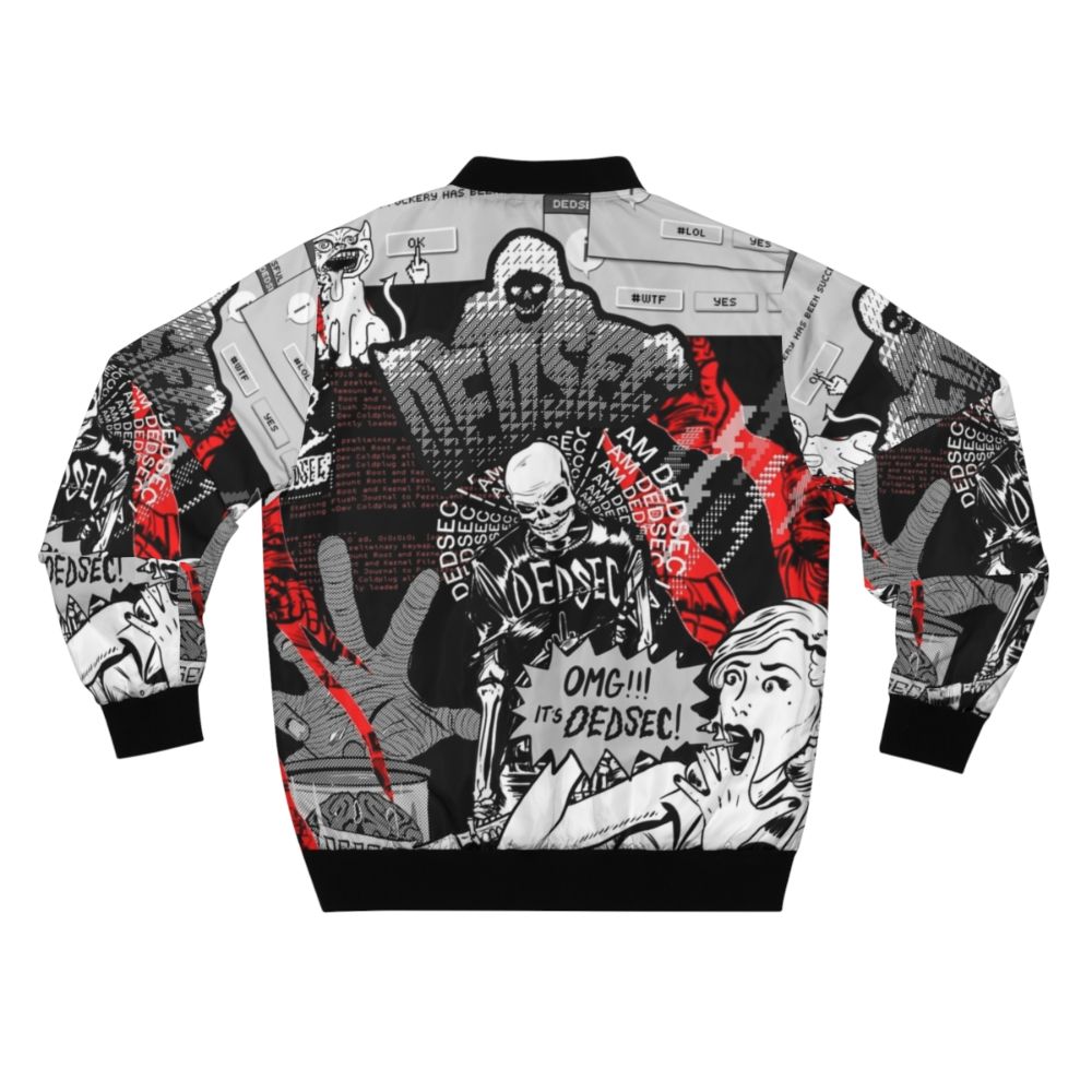 Dedsec cyberpunk-inspired bomber jacket with urban, video game-inspired design - Back