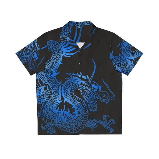 Blue Chinese dragon pattern Hawaiian shirt