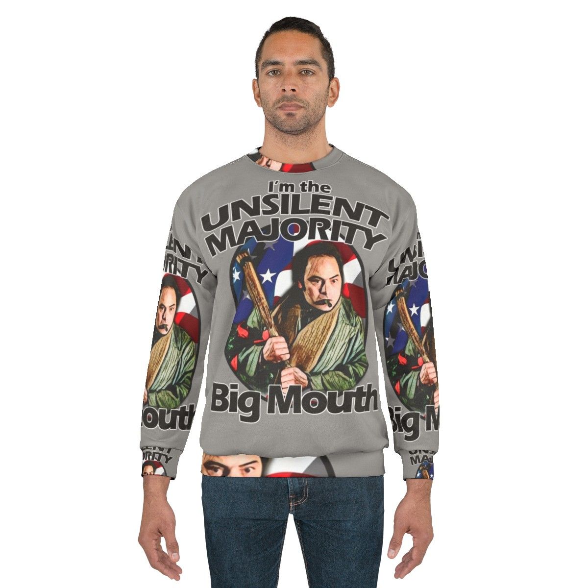 "Unsilent Majority Big Mouth Rocky Movie Sweatshirt" - men