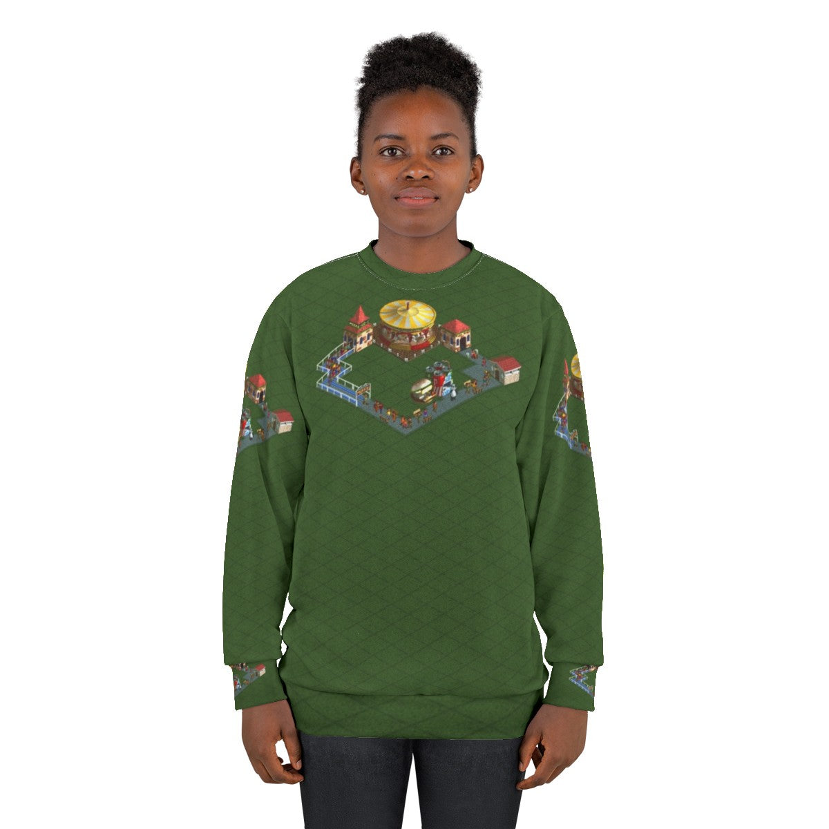 Rollercoaster Tycoon themed merry go round sweatshirt - women