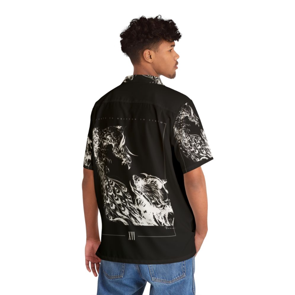 Final Fantasy XVI Monochrome Hawaiian Shirt - People Back