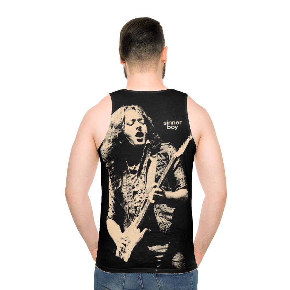 Sinner Boy unisex blues rock tank top - men back