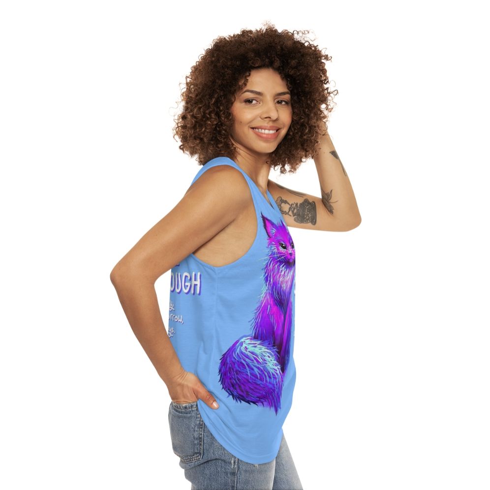 Magical Maine Coon Cat Unisex Tank Top for Mental Health and Self-Love - women side