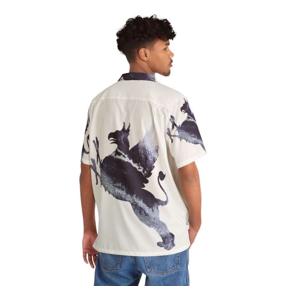 Gryphon Hawaiian Shirt with Colorful Abstract Art - People Back