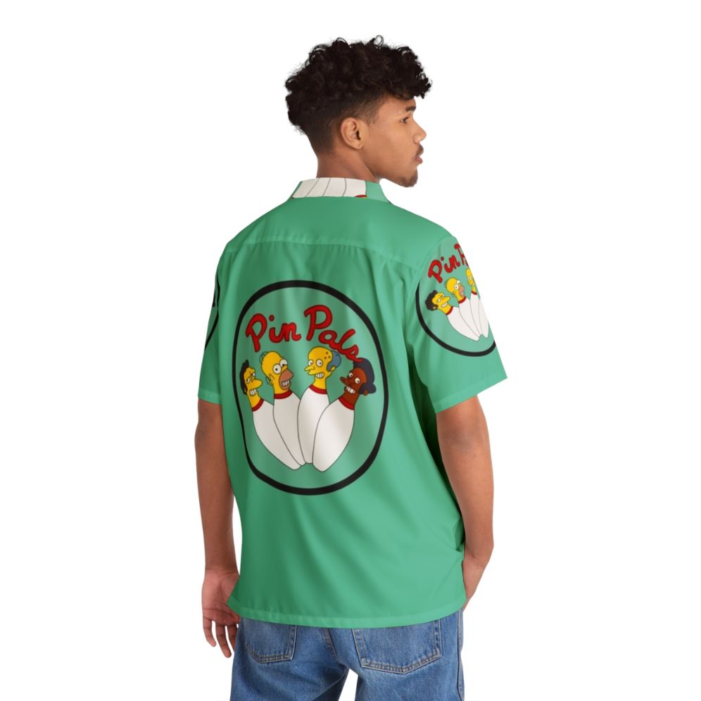 Bowling Friends Hawaiian Shirt with Pin Pals Design - People Back