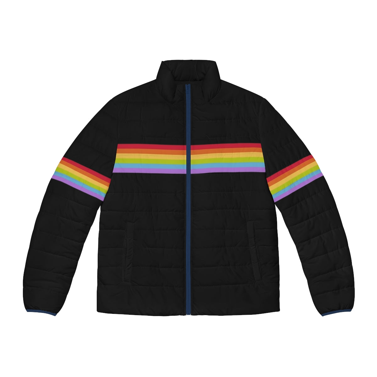 Gay Putin Pride Flag Puffer Jacket - Satirical LGBTQ fashion statement