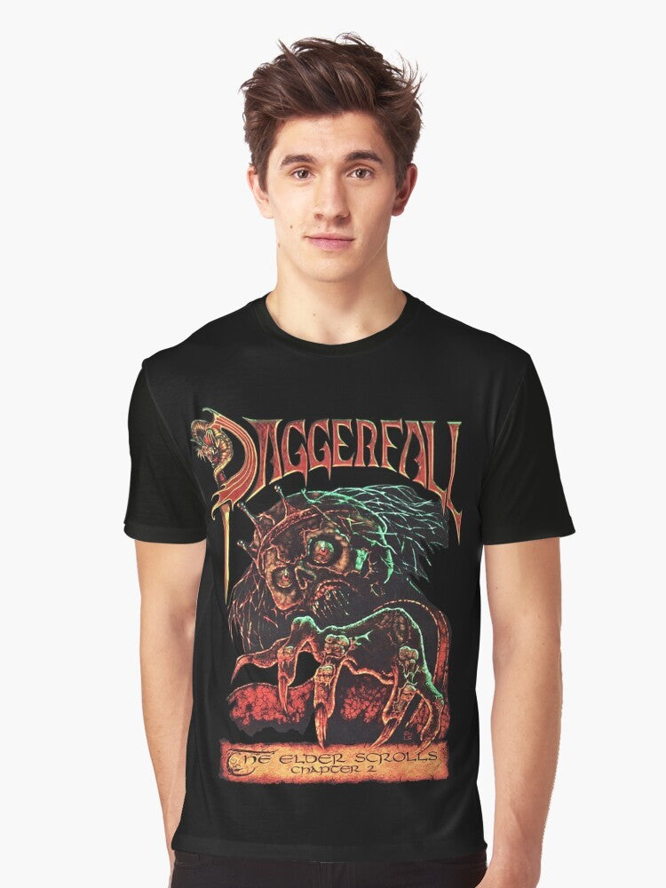 Elder Scrolls Daggerfall graphic t-shirt featuring the iconic game logo - Men