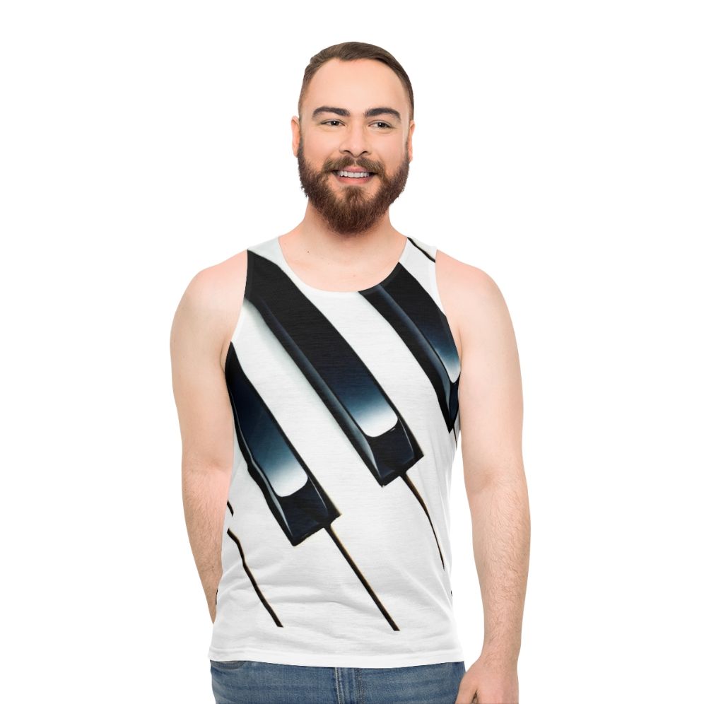 Piano keys abstract art unisex tank top - men